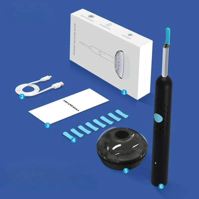 Visual Ear Wax Cleaner with Camera – Safe Earwax Removal Endoscope 5M HD Ear Cleaning Tool with LED Ear Care Inspection Device