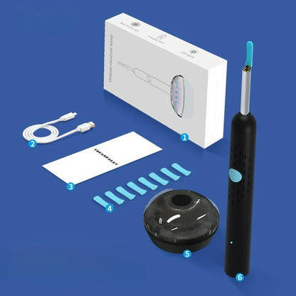 Visual Ear Wax Cleaner with Camera – Safe Earwax Removal Endoscope 5M HD Ear Cleaning Tool with LED Ear Care Inspection Device