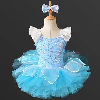 Girls Princess Ballet Tutu Dress - Elegant Stage Performance and Party Dance Costume
