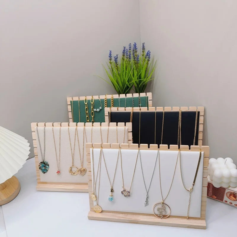 Creative Solid Wooden Necklace Display Frame – Pendant Support Jewelry Display Stand