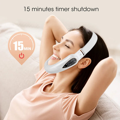 Face Lifting Device with Red Light — V-Face Massager for Double Chin Lift & Skin Rejuvenation, Remote-Controlled Facial Beauty Tool