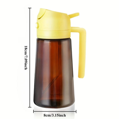 16oz/470ML Brown Oil Sprayer – 2-in-1 Light-Blocking Olive Oil Dispenser Bottle for Cooking and Seasoning