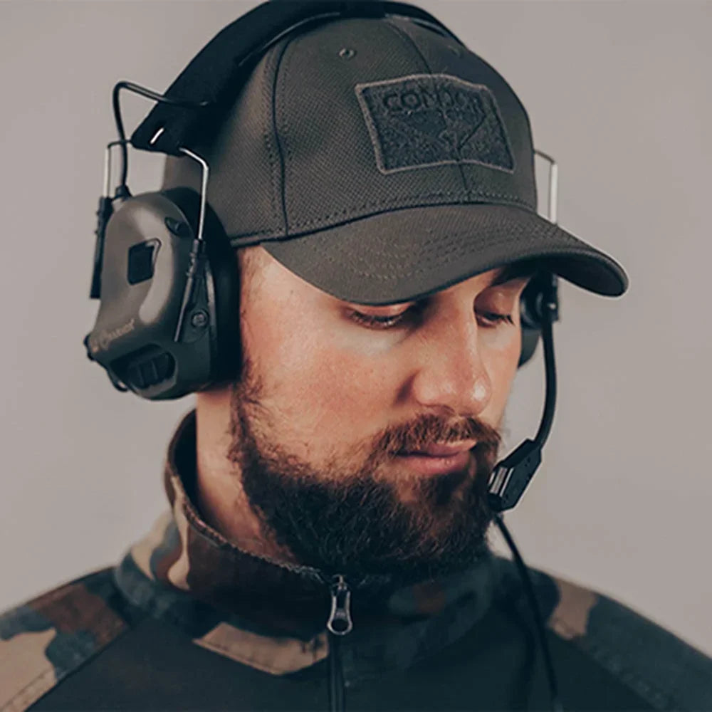 EARMOR M32 MOD4 Tactical Shooting Earmuffs - Noise Reduction Headset with Helmet ARC Rail Adapter and Kenwood PTT Adapter