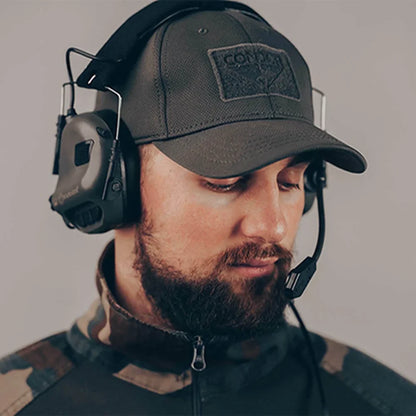 EARMOR M32 MOD4 Shooting Earmuffs – Tactical Noise Reduction Headset with Helmet ARC Rail & Kenwood PTT Adapter