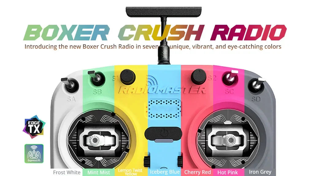 Radiomaster Boxer Crush 16CH 2.4G Radio Controller — ELRS Transmitter with AG01 Hall Gimbals Remote Control
