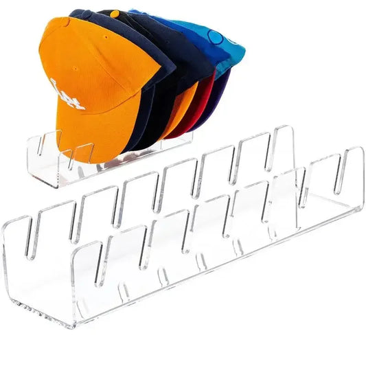 Stackable Acrylic Baseball Cap Rack — Rectangular Hat Organizer Stand for Display and Storage