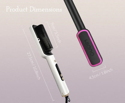 OUDIM Hair Straightener Brush – Ionic Flat Iron with 6 Temperature Settings, Anti-Scald Hair Styling Tool for Women