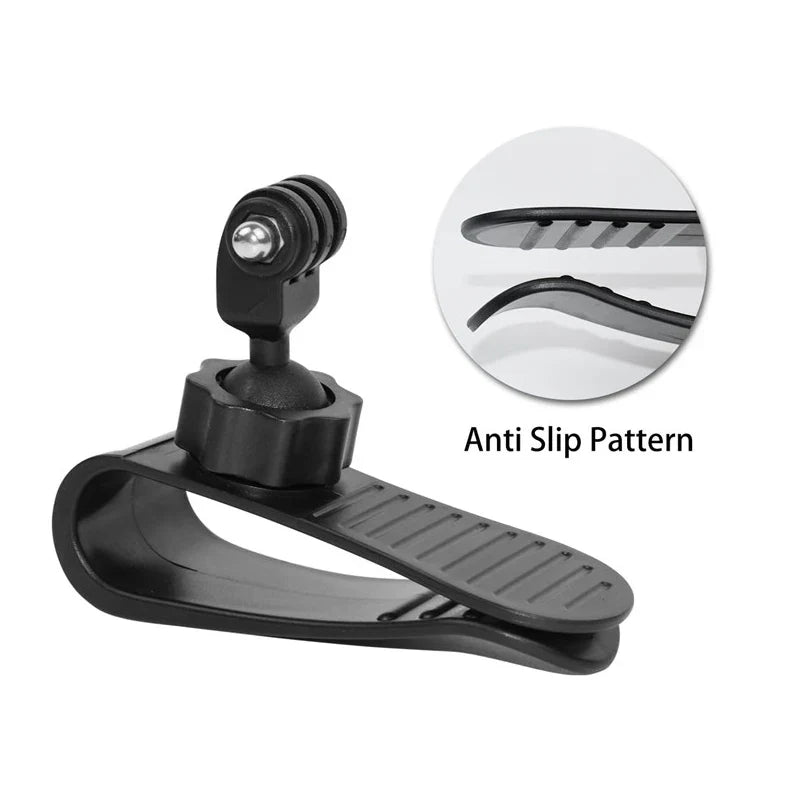 Car Camera Mount Sun Visor Clip – Holder for GoPro Hero 9-13, DJI Osmo Action 3-5 & Insta360 X3/X4 Accessories