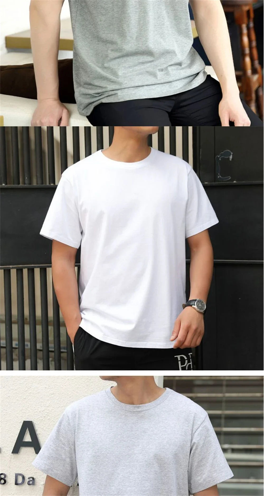 2PCS Unisex 100% Cotton White T-Shirts – Casual Loose Fit Short Sleeve Breathable Tees for Men & Women