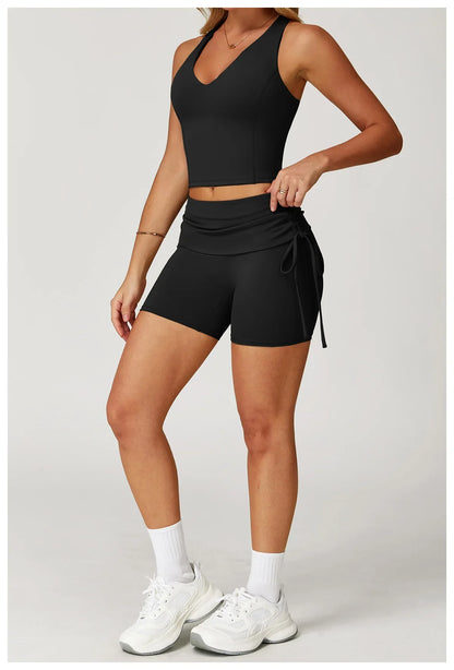 Women’s 2-Piece Tracksuit Yoga Set – High Waist Leggings & Sports Bra for Gym, Fitness & Athletic Wear