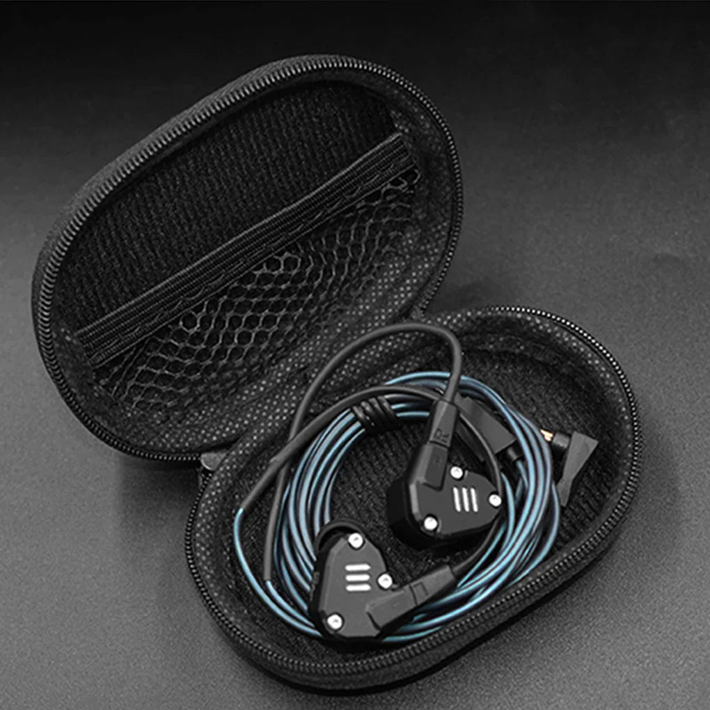 KZ Earphone Case – Portable EVA Zipper Headset Storage Box with Logo, Square Compression Organizer for Headphones