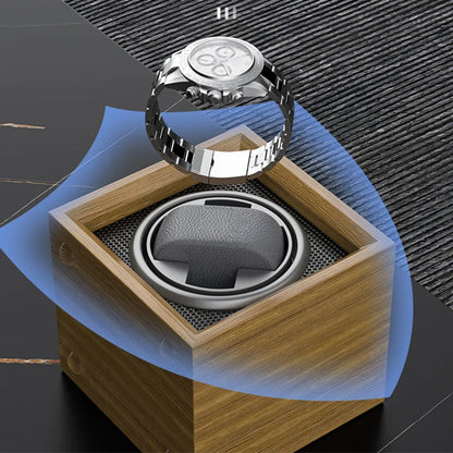 IBBETON Luxury Wood Watch Winder – 1 Slot High-End Automatic Watch Box with Mabuchi Motor & Storage Cabinet