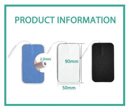 5×9cm Non-Woven Electrode Pads – 2mm Plug for TENS Muscle Stimulator & Acupuncture Machine, Gel Patch Accessories
