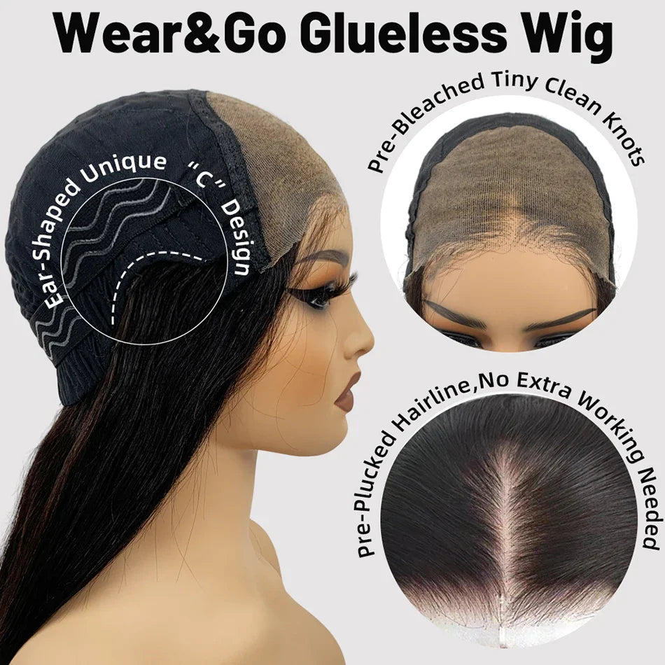 10A Human Hair Glueless Wig – Ready-to-Wear 6x4 HD Transparent Lace, Pre-Cut Bleached Knots, Kinky Curly Style