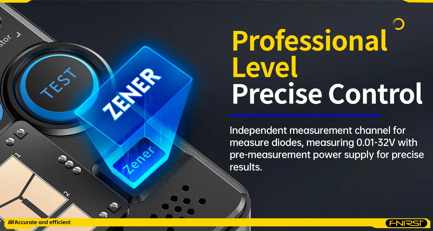 FNIRSI LCR-P1 Transistor Tester – Diode, Triode, Capacitance, Resistance, LCR & ESR Meter for NPN, PNP, MOSFET, IR Testing