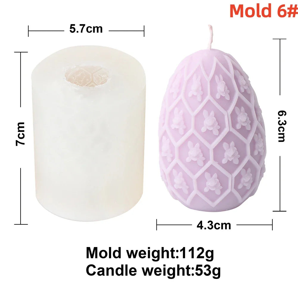 3D Easter Egg Scented Candle Silicone Mold – DIY Embossed Butterfly & Flower Egg Shape for Candle & Plaster Making, Easter Gift