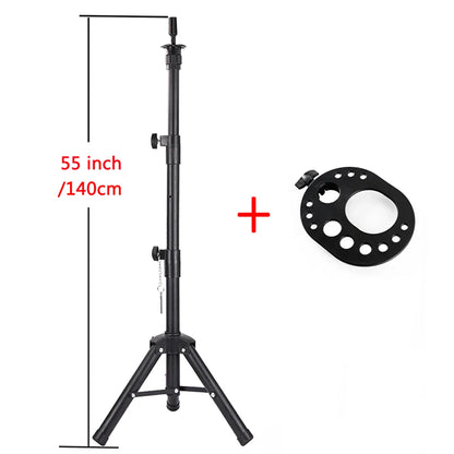 Multifunction Wig Stand — 3-Holder Tripod for Mannequin Heads, Training Dolls & Canvas Blocks
