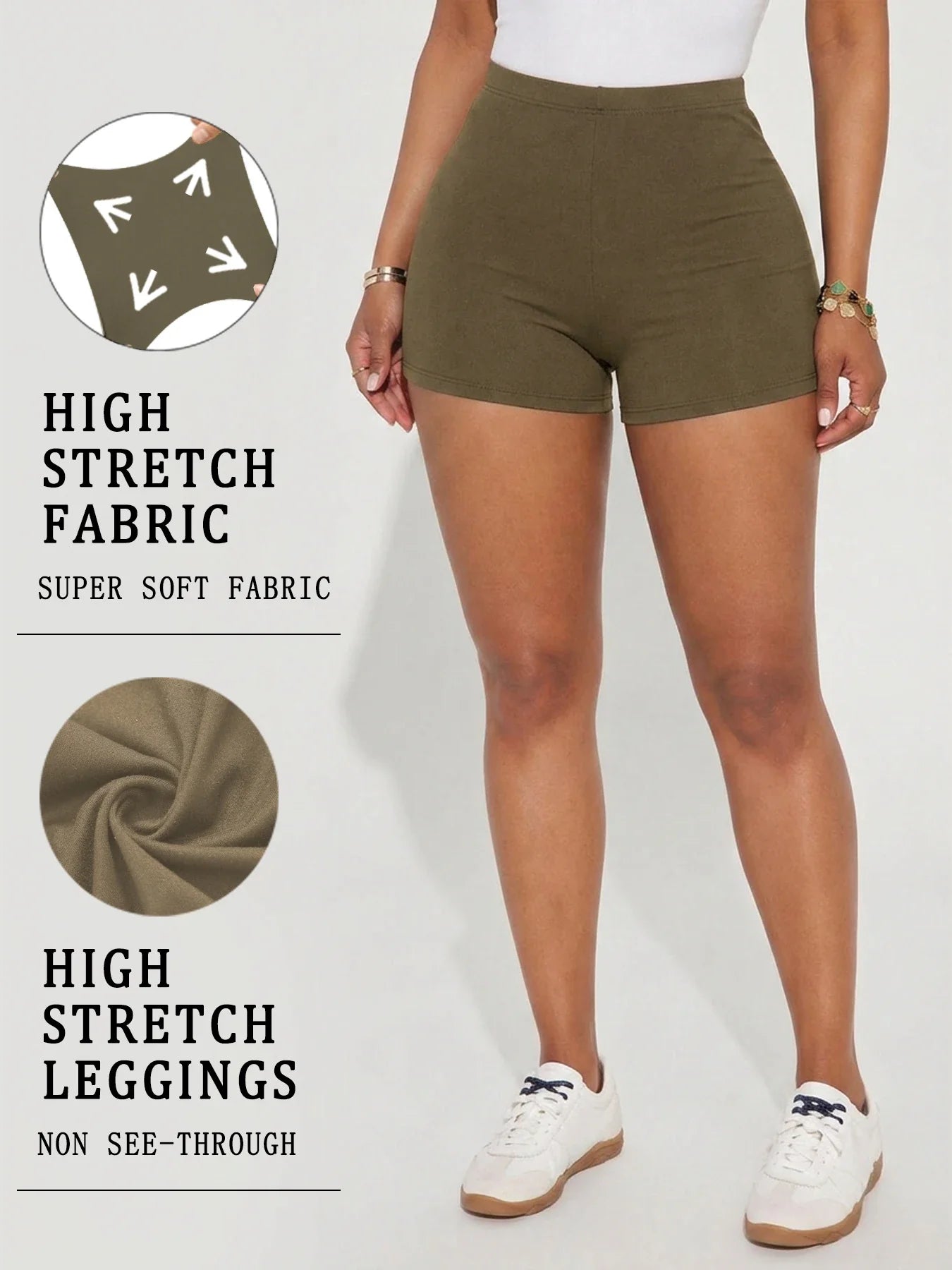 Women’s High Elasticity Biker Shorts – Super Soft Push Up Yoga, Running & Gym Fitness Activewear Shorts