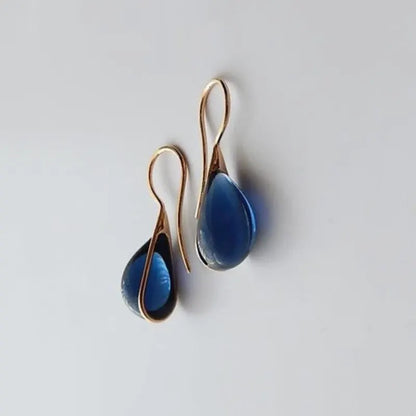 2-Piece Gold-Tone Faux Cat Eye Stone Earrings – Luxury Colorful Fashion Jewelry Set