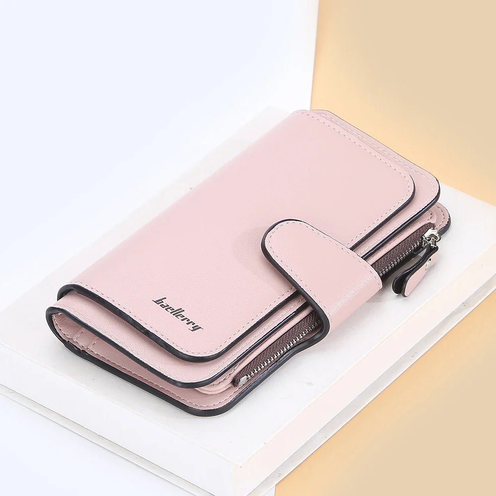 2024 Women’s Long Wallet – Custom Name Engraving, 15 Card Holders & Zippered Classic Purse