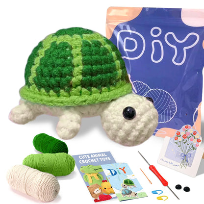 Animal Crochet Kit for Beginners - DIY Starter Set with Step-by-Step Knitting & Craft Supplies