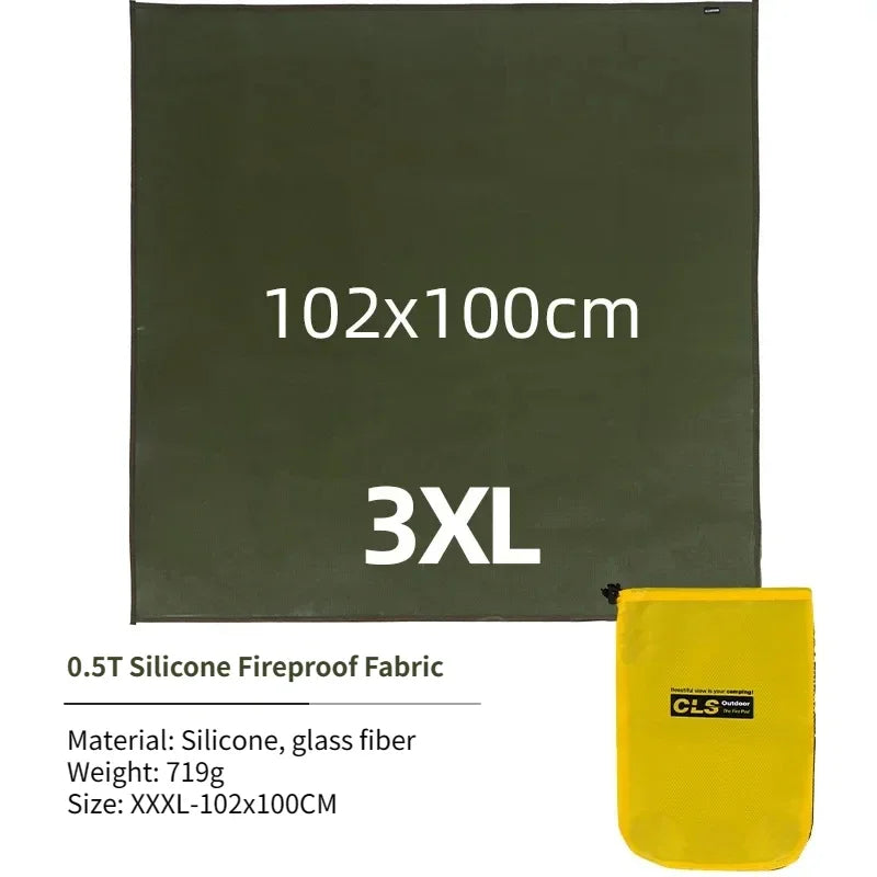 Outdoor Camping Fireproof Mat – Flame Retardant Picnic, Barbecue & Insulation Blanket, High-Temperature Fiberglass Mat