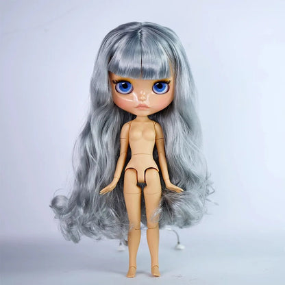 ICY DBS Blythe Doll – 30CM Tan Skin Matte & Glossy Face, Pouting Lips, 19-Joint BJD DIY Costume Doll Gift