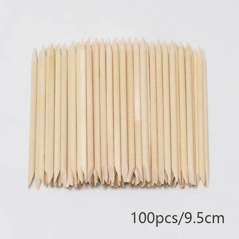 Lurayee Orange Wood Nail Cuticle Pusher – Manicure Tool for Nail Art, Gel Polish, and Nail Design