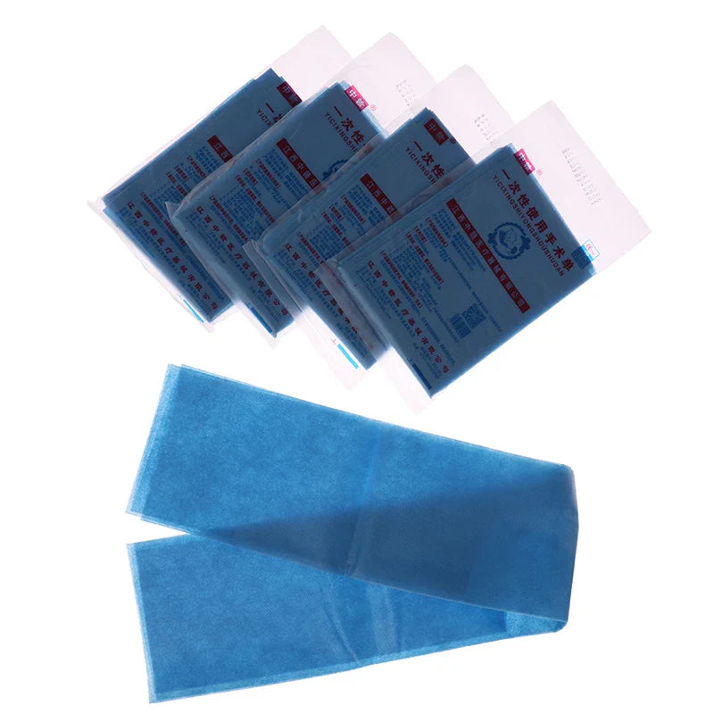 40PCS Disposable Surgical Drapes – Sterile Non-Woven Surgical Sheets, Blue 600x600mm with Hole