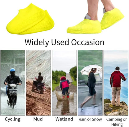 Reusable Waterproof Rain Shoe Covers – Non slip Silicone & Latex Outdoor Walking Shoe Protection