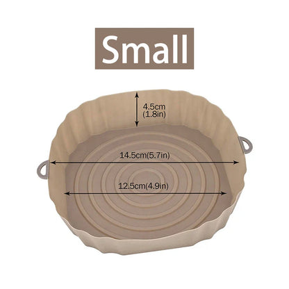 Reusable Air Fryer Silicone Pot & Baking Tray – 1/2/3PCS Basket for Pizza, Fried Chicken, Grill & Kitchen Use