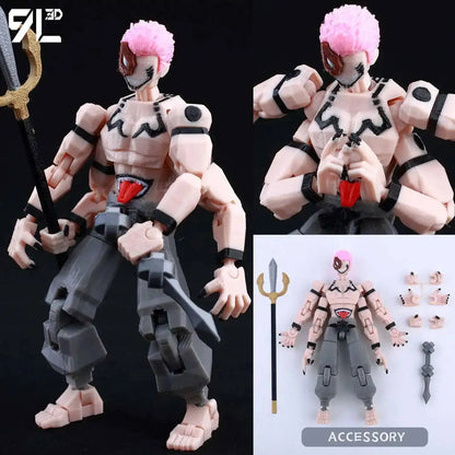 9L3D Printed Anime Action Figures — Jujutsu Kaisen Sukuna, Yuji, Yuta, Satoru Gojo Movable Mannequin Toys