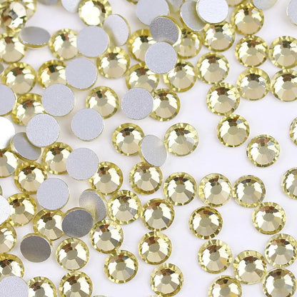 Glass Crystal Flatback Rhinestones SS6–SS30 Set – 7 Sizes Non-Hotfix Round Nail Art Beads for DIY Crafts & Decoration