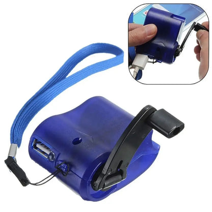 Portable Hand Crank Power Bank - Dynamo Emergency Charger for Phones and Outdoor Use