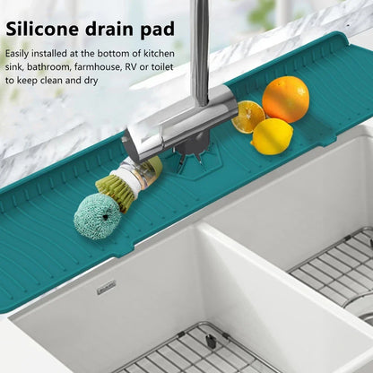 30/24 Inch Silicone Faucet Mat – Large Sink Splash Guard & Countertop Protector for Kitchen & Bathroom