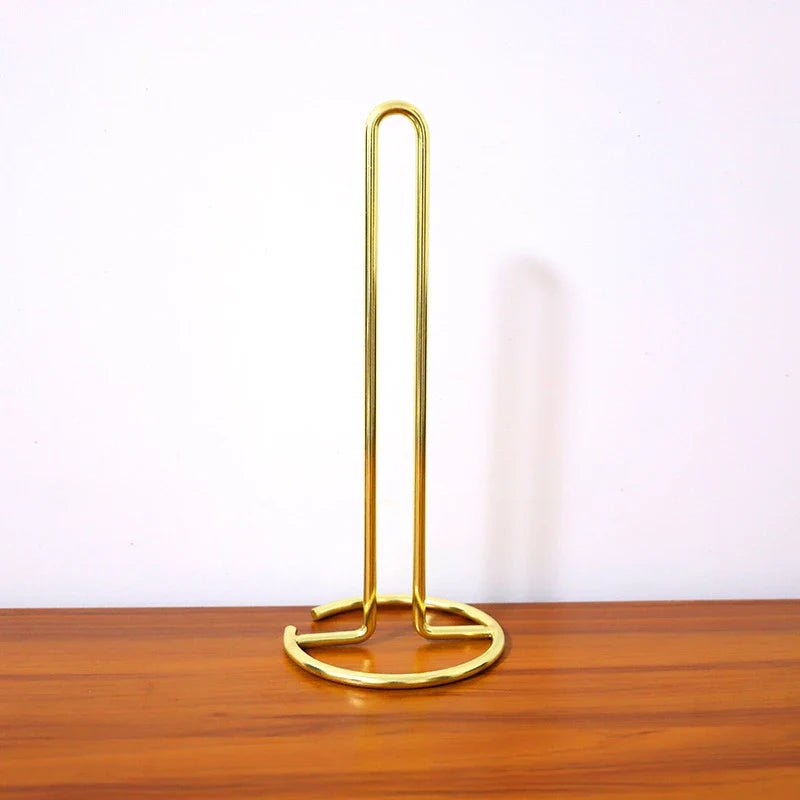 Metal Paper Towel Holder Stand – Modern Minimalist Countertop Dispenser, Elegant Gold & Rose Gold Finish for Kitchen & Dining Table