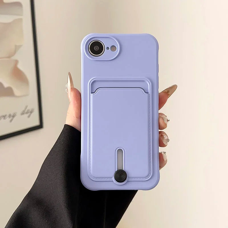 Fashion Wallet Card Holder Phone Case for iPhone 11–17 Series (Pro Max/Plus/Mini) – Soft TPU Shockproof Protective Back Cover with Card Slot