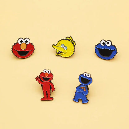 5-Piece Cartoon Animal Enamel Pins - Cute Anime Lapel Badges for Clothing & Accessories
