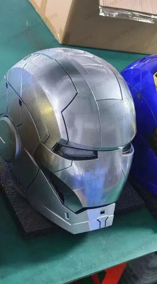 1:1 Iron Man Helmet Mk5 to Mk50 – Avengers War Machine Cosplay with Electric Open/Close, English Voice & Remote Control, Christmas Gift Toy
