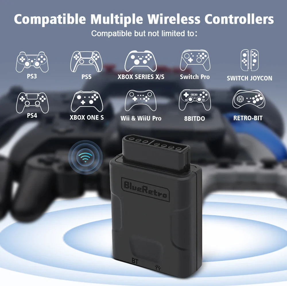 RetroScaler BlueRetro Wireless Controller Adapter – Connect SNES/SFC to PS4, PS5, Switch, Joy-Con & Xbox One S