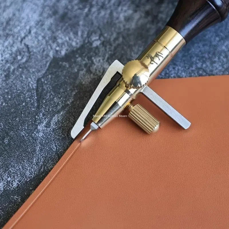 Adjustable Leather Grooving & Marking Tool – Multi-Function Cutter Head for DIY Leathercraft & Edge Carving