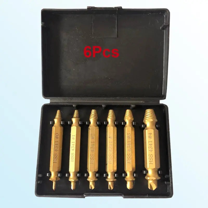 Double Head Screw Extractor Set | Broken Thread & Wire Remover, 4341 Hexagon Drill for Broken Screws