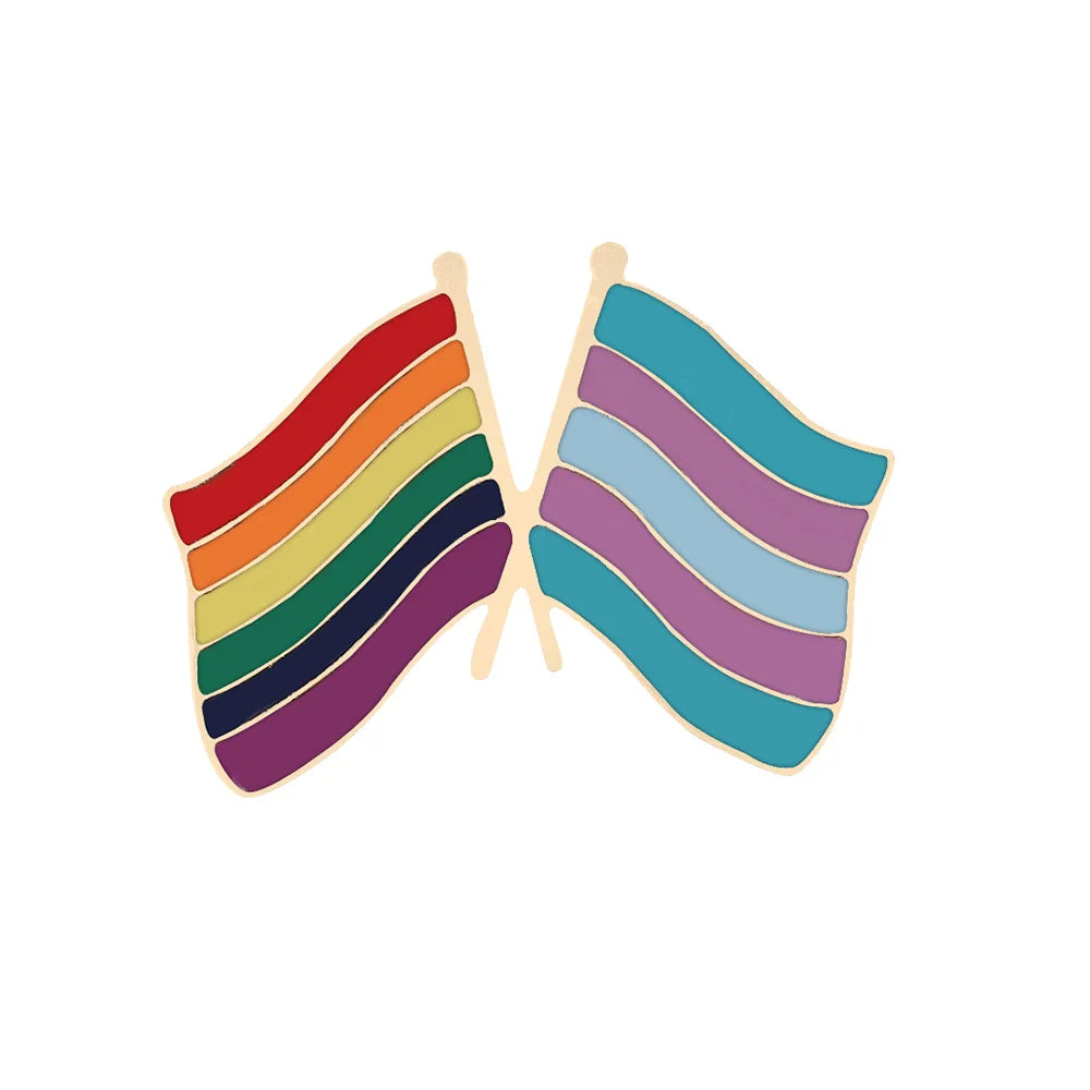 LGBT Rainbow Enamel Pins — Custom Heart & Flag Brooches for Bag, Shirt, Lapel, YES Gesture, Jewelry Gifts