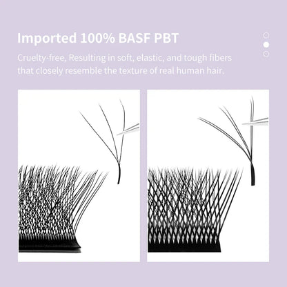 DIYDAY W Shape Eyelash Extensions - 3D-8D Blooming Volume Premade Fan Lashes for Natural Soft Eye Makeup Look