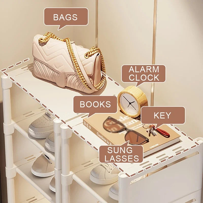 5-7 Layer Shoe Rack Storage Organizer - Space-Saving Cabinets for Wall Corner and Sneaker Shelf