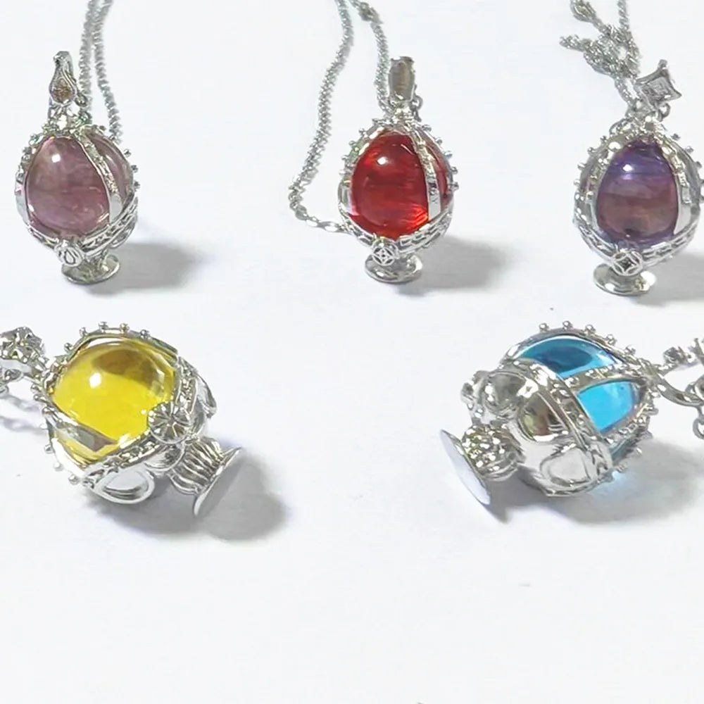 Puella Magi Madoka Magica Cosplay Necklace – Kaname Madoka & Akemi Homura Soul Gem Crystal Pendant Choker Jewelry