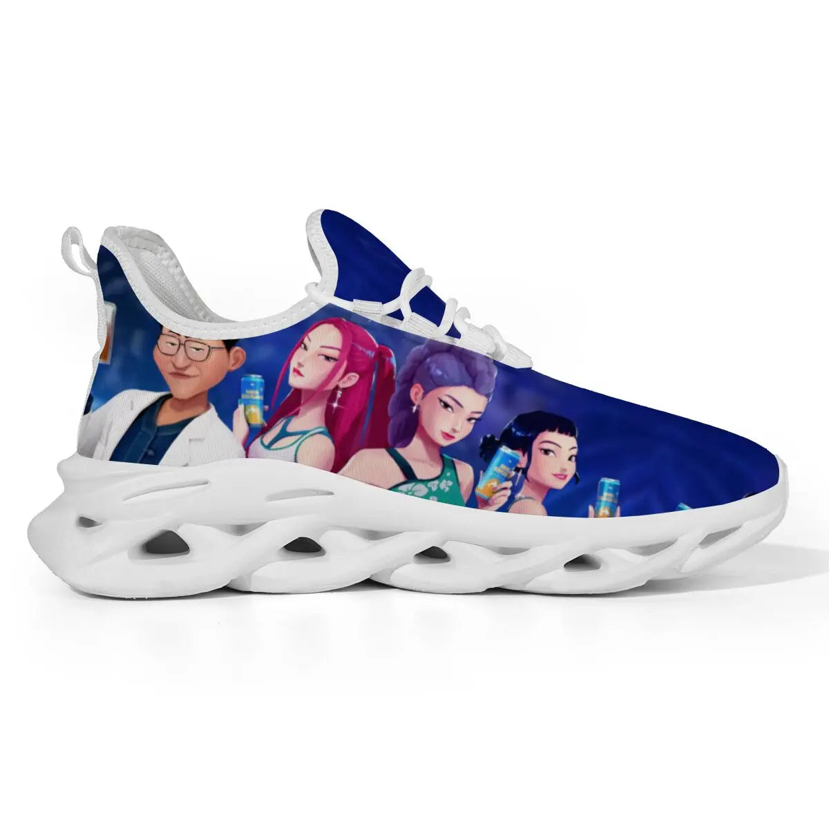 Kids Cartoon Print Parent-Child Sneakers - Lightweight Breathable Lace-Up Casual Shoes for Spring