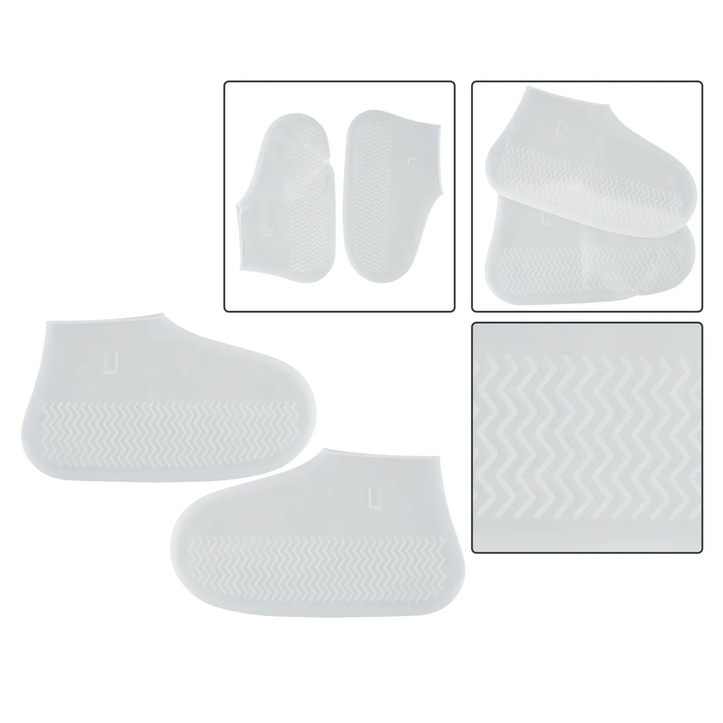 Waterproof Silicone Shoe Covers – Non Slip Reusable Overshoes for Rainy Days, Boot Protectors in S/M/L