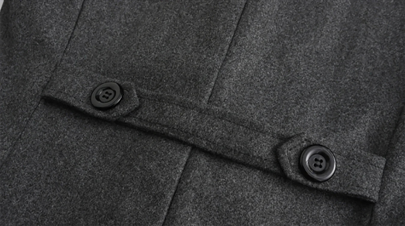 Men's Autumn & Winter Double-Breasted Casual Top Coat – Fashionable Mid-Length Coat for Men