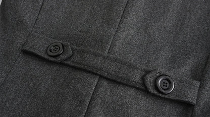 Men's Autumn & Winter Double-Breasted Casual Top Coat – Fashionable Mid-Length Coat for Men